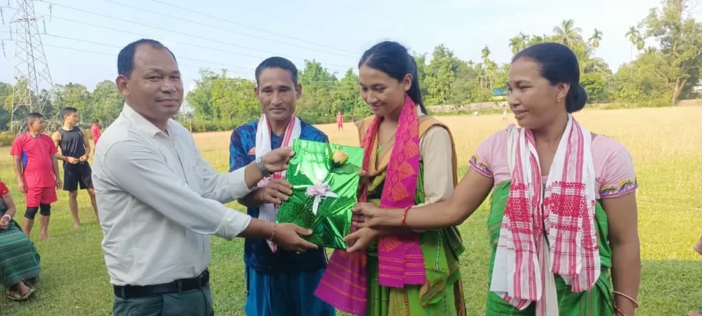 Amtisuwa Pwrbw celebrates at Kanthalguri in Kokrajhar