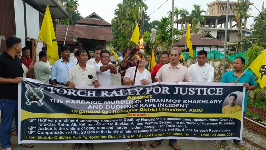 ABSU stages torch rally seeking justice in Kokrajhar